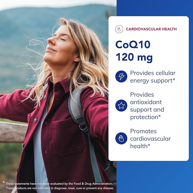 Pure Encapsulations CoQ10 120 mg - Coenzyme Q10 Supplement for Heart Health, Energy, Antioxidants, Brain & Memory Health - Cellular Health, Cognition & Cardiovascular Support* - 30 Capsules