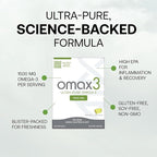 Omax3 Ultra - Pure Omega 3 Fish Oil Pills 1500 MG EPA DHA - Omega3 Fatty Acid Supplements Muscle & Joint - Gluten Free, Wild Caught, Non GMO, 60-Day Supply Blister Packed (2 Boxes)
