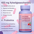 UniVitaSion Vaginal Probiotics for Women pH Balance, Lactobacillus Prebiotic Complex, Cranberry Extract, D-Mannose for Protect Vaginal Health Flora, Vaginal Odor Control - 30 Billion CFU, 60 Capsules