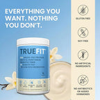 TrueFit High Fiber Protein Powder, Grass-Fed Whey Meal Replacement Shake with Prebiotics, Probiotics, & Organic Superfoods, Keto Friendly, Gluten Free