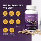 Paleovalley Grass Fed Beef Organ Complex - Freeze-Dried Beef Liver, Heart, and Kidney Blend, 1 Bottle