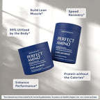 BodyHealth PerfectAmino - BCAA and EAA Powder for Pre and Post Workout - Amino Acid Energy Drink for Men and Women to Support Lean Muscle and Recovery - Unflavored (Lightly Sweetened) - 60 Servings