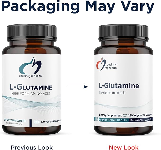 Designs for Health L Glutamine Capsules - 850mg Vegetarian Amino Acids Supplement to Support Muscle Recovery, Digestive, Immune + Gut Health - Non-GMO + Gluten Free (120 Capsules)