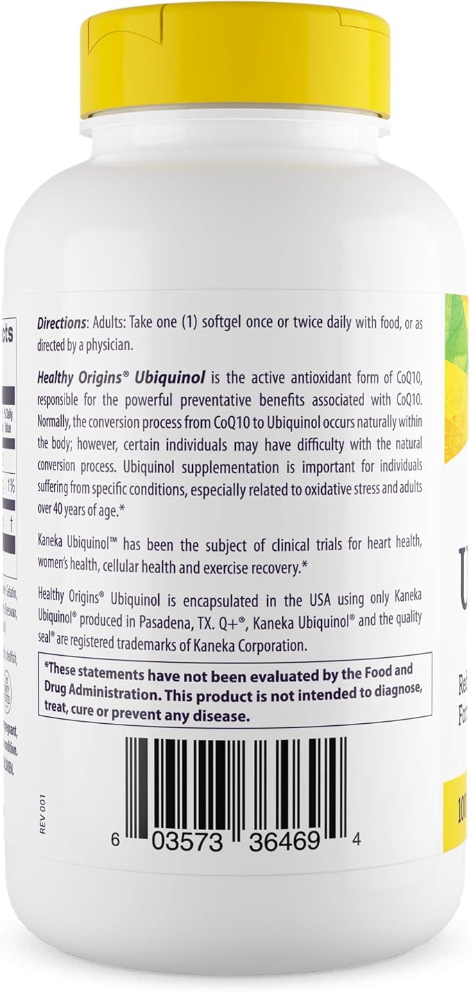 Healthy Origins Ubiquinol 100 mg (Kaneka QH, Non-GMO, Gluten Free, Heart Support, Energy Support), 150 Softgels