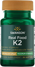 Swanson Maximum Strength Vitamin K2 (MK-7) Bone and Heart Health Supplement for Adults Over 50 Seeking Calcium Regulation - 200 mcg from Japanese Natto (30 Softgels)