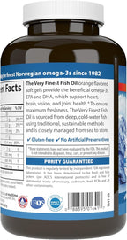 Carlson - The Very Finest Fish Oil, 700 mg Omega-3s, Norwegian Fish Oil Supplement, Wild Caught Omega 3 Fish Oil, Sustainably Sourced Fish Oil Capsules, Omega 3 Supplement, Orange, 120 Softgels