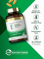 Carlyle Vitamin E 1000 IU Softgels | with Mixed Tocopherols | 120 Pills | Naturally Sourced Supplement | Non-GMO and Gluten Free Formula
