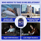 Melatonin 20mg Gummies for Adults - Max Strength Melatonin Gummy Supplement with Magnesium Glycinate, B6, B12, L-Theanine, GABA, & Herbs - Non-Habit Forming, Vegan, Natural Mixed Berry Flavor