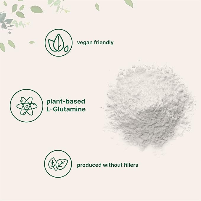 Pure L-Glutamine Powder, 2.2lbs (1kg) | Free Form Amino Acid | Unflavored Glutamine Supplement | Non-GMO, Vegan Friendly