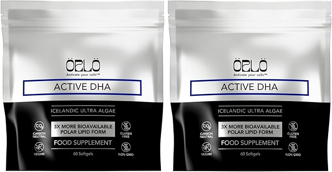 Orlo DHA Supplement 1000mg - 3X Absorption Natural Icelandic Nordic Omega 3 DHA & EPA for Brain & Eye Support – Vegan Fish Oil Alternative, No Fishy Aftertaste, 120 Easy-to-Swallow Mini Softgels