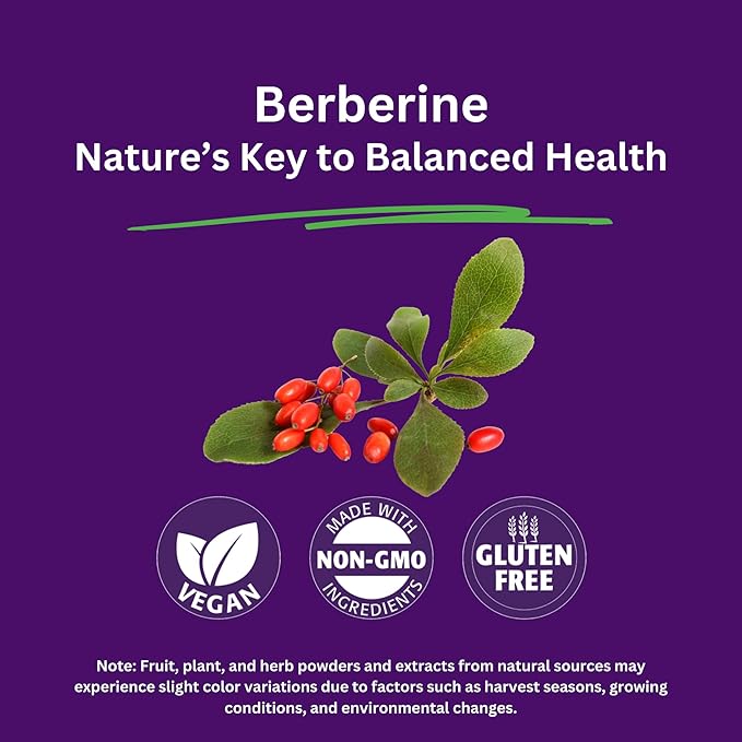 Paradise Herbs, Berberine Extract, 500 mg, Pure & Potent Berberine Supplement, Vegan, Non-GMO, Gluten Free, 180 Vegetarian Capsules