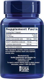 Life Extension Glutathione, Cysteine & C, 500 mg of Vitamin C, Powerful antioxidant Supplement to Support Liver Health, Gluten-Free, Non-GMO, 100 Capsules