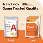 Maximum Strength Vitamin A 25000 IU | 500 Softgels with Coconut Oil for Better Absorption | Essential Vitamins | Non-GMO, Easy to Swallow