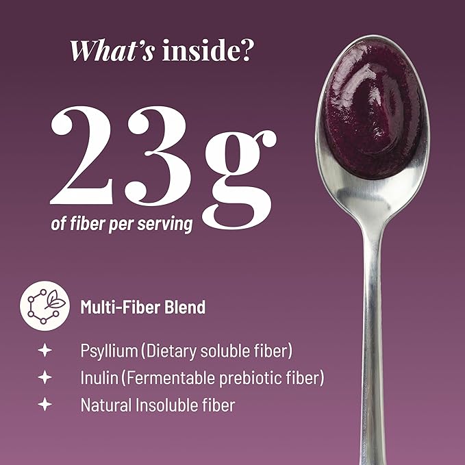 High Dietary Fiber Prebiotic Gel Formula — 100% Natural & Clean Label — Plant-Based Psyllium Husk & Inulin Complex — Keto Friendly, Vegan, No Added Sugar — Elderberry, 16 oz