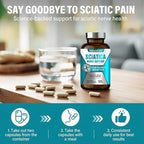 Sciatic Nerve & Discomfort Supplement - Nerve Savior for Neuropathy, 120 Capsules Featuring Alpha Lipoic Acid 300mg & Vitamin B Complex for Targeted Comfort