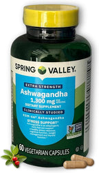 Ashwagandha ksm 66 1300mg- Capsules Extra Strength, 60ct (Pack of 1), Boxed By Fusion Shop Store