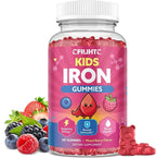 Iron Gummies for Kids & Teens, Kids Multivitamin with Iron Supplement, Calcium, Folate, Zinc, Prebiotic - for Blood Builder & Energy Support, Iron Deficiency - Vegan & Non-GMO - 60 Count Mixberry