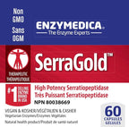 Enzymedica, SerraGold, High-Potency Serrapeptase Enzyme Supplement, Supports Respiratory, Heart & Immune Function, 60 Count