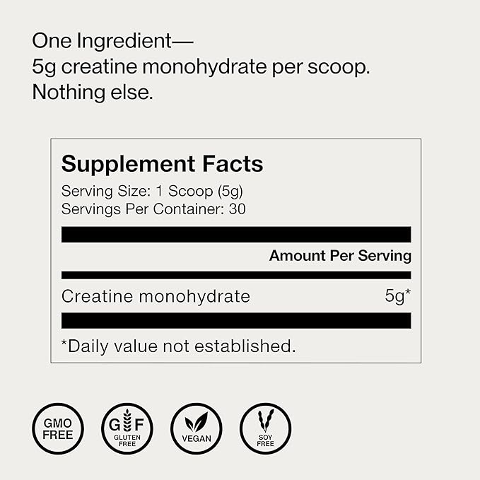 Momentous Creatine Monohydrate Powder - Creatine Powder - Supports Strength, Lean Muscle, & Recovery for Men & Women - NSF Certified for Sport - 5 g per Serving - 30 Servings