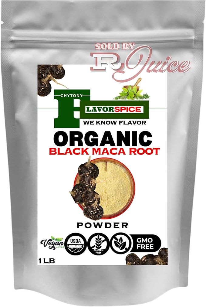 Raw Peruvian Organic Black Maca Powder 1LB | for Men & Women Vegan Superfood, Gluten Free & Non GMO