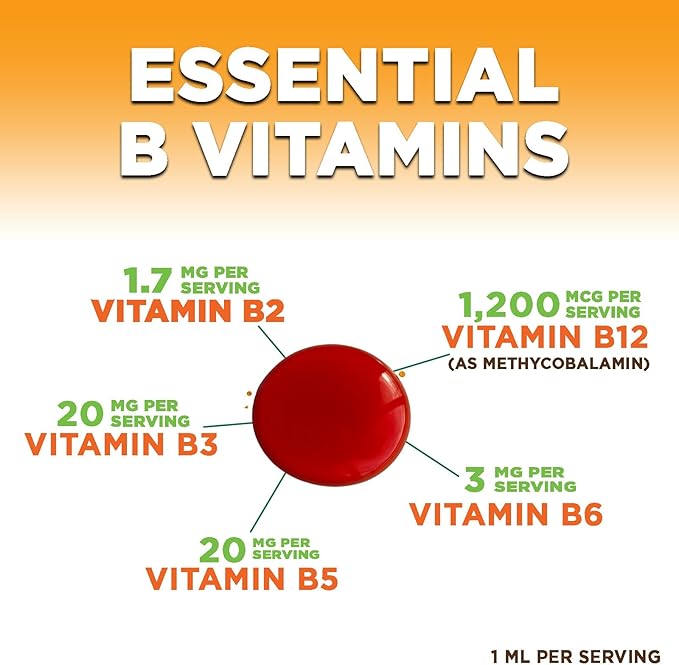 B-12 Vitamin Energy Drops (Methylcobalamin) Extra Strength Super B Complex - Sublingual B12 Liquid for Immune Support, Heart Health & Cellular Energy Support, Raspberry Flavored - 2 Fl Oz
