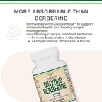 Dihydroberberine Supplement 100mg, 60 Capsules (Patented GlucoVantage Super Berberine, May be 5X More Effective Than Berberine with Less Side Effects) Third Party Tested, Vegan Safe by Double Wood