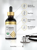 Doctor's Way Liquid Probiotic for Women and Men | 3 Billion CFU | 2 fl oz | 14 Strains with Organic Sunflower Oil | Non-GMO, Gluten Free Supplement
