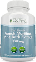 Purely Holistic Pine Bark Extract 350mg 180 Vegan Capsules 95% Proanthocyanidins - French Maritime Pine Bark Extract - Non GMO & Pesticide Free Antioxidant Supplement
