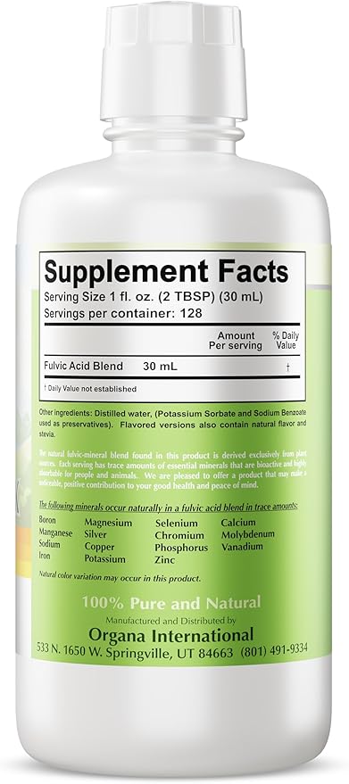 Organa Trace Minerals - Liquid Colloidal Minerals Supplements - Plant Derived for Maximum Absorption - Colloidal Minerals Liquid for Wellness - 32 Ounces