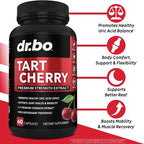 Tart Cherry Extract Capsules Supplement - Purge Uric Acid Flush Cleanse Antioxidant Pills for Rest Support - Tart Cherry Capsules Anthocyanin Supplements Ultra Pure Cherries Vitamins Concentrate Pill