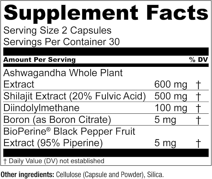 Essential Elements T-Hero - Daily Testosterone Support for Men - Promotes Vitality & Drive - with Ashwagandha, Shilajit, Boron, DIM - 60 Count - 30 Servings (2-Pack)