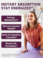 Vitamin B12 Sublingual, Methylcobalamin 5000mcg for Energy Production, Energy, Nerve & Cell Support, Natural Peach Flavor, Vegan, Zero Sugar, 90 Fast Dissolve Tablets