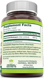 Herbal Secrets Grapeseed Extract 400 mg 120 Veggie Capsules Supplement | Non-GMO | Gluten Free (120 Count | Pack of 2)