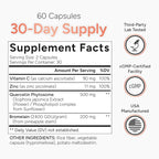 High Absorption Quercetin with Bromelain, Vitamin C and Zinc - 500mg Quercetin Phytosome - 50x More Absorption - Supports Immune Function & Cellular Health - USA Manufactured Supplement - 60 Capsules
