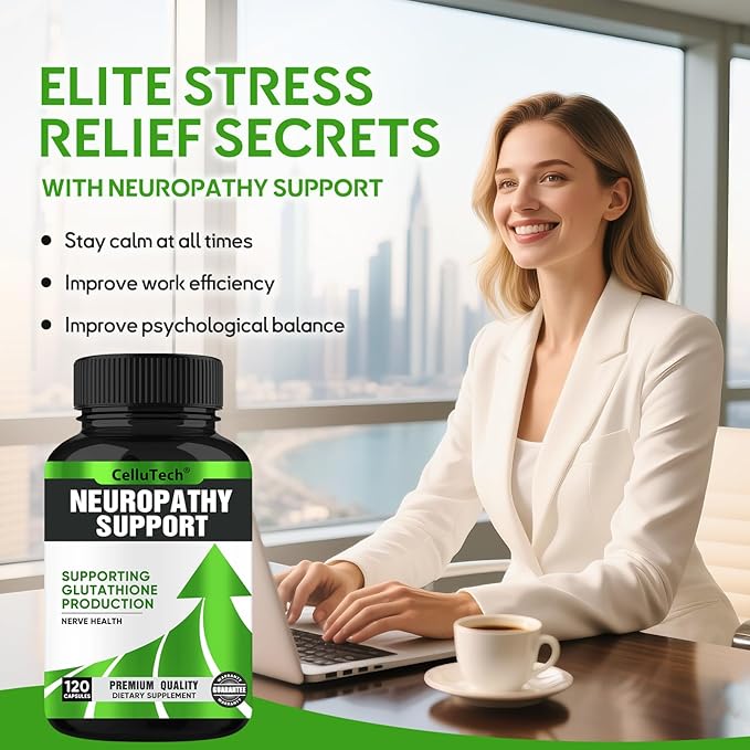 Neuropathy Nerve Relief Support,Nerve Savior for Neuropathy, with 600mg Alpha Lipoic Acid -Benfotiamine, Maximum Strength Natural Nerve Vitamins -120 Capsules