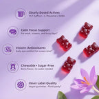 Lukaree 10-in-1 Saffron Gummies Supplements for Mood, Focus & Eye Support with L-Theanine 200mg, GABA, Ashwagandha, Lutein, Zeaxanthin & Astaxanthin, Sugar Free, Vegan, Berry Flavor, 2 Pack 120 Count
