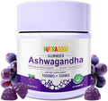 Ashwagandha Gummies & Vitamin D3 Gummies Organic Aswangdha Supplement for Improve Sleep, Stress Relief & Mood Calm (Grape Berry,Non-GMO, Gluten-Free & Sugar Free)-1 Pack