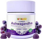 Ashwagandha Gummies & Vitamin D3 Gummies Organic Aswangdha Supplement for Improve Sleep, Stress Relief & Mood Calm (Grape Berry,Non-GMO, Gluten-Free & Sugar Free)-1 Pack