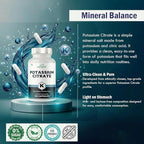 Potassium Citrate 800mg – 150 Veg Capsules | Provides 306mg Elemental Potassium per Serving | Supports Electrolyte Balance & Daily Wellness | Non-GMO, Gluten-Free Mineral Supplement