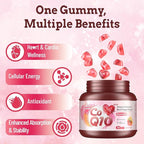 (180 Count) CoQ10 Gummies 300mg Sugar-Free | High Absorption Coenzyme Q10 Supplements with Omega-3, Vitamin E & Black Pepper | Heart, Fertility & Energy | 6 Month Supply, Strawberry Flavor
