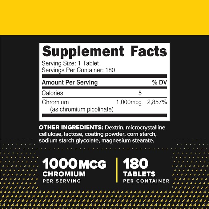 PrimaForce Chromium Picolinate 1000mcg, 180 Tablets