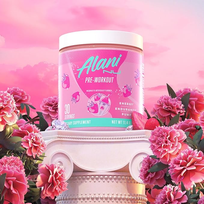 Alani Nu Pre Workout Powder Pink Slush, Amino Energy Boost, Endurance Supplement, Sugar Free, 200mg Caffeine, L-Theanine, Beta-Alanine, L-Citrulline, 30 Servings