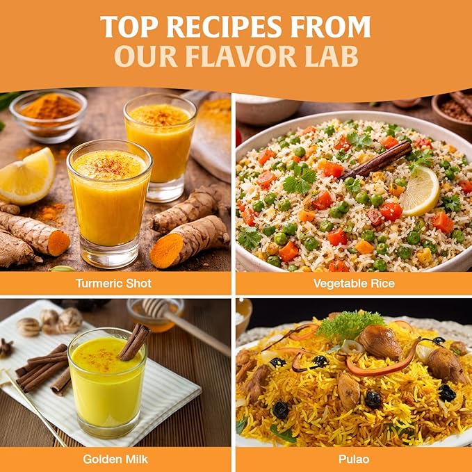 HANDPICK Lakadong High Curcumin Turmeric Powder (226g/ 8oz) Non GMO, Gluten Free, 100% Raw, Sourced from India, High Curcumin, Premium Quality, Packed in Resealable Ziplock Pouch
