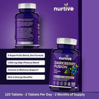 Darkberry Fusion Tablets – 1000 mg – 120 Tablets – 2 Tablets Per Day, 2-Month Supply – 8-Berry Blend with Maqui, Haskap, Aronia, Blueberry, Tart Cherry, Blackcurrant, Acai & Elderberry