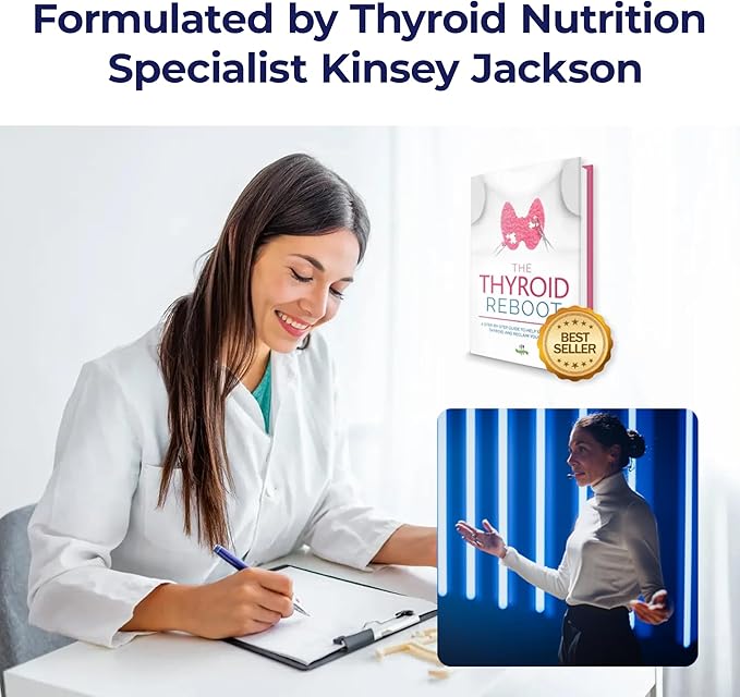Thyroid Renew Supplement - Thyroid Support for Women with Zinc, Selenium, Copper, Ashwagandha & L-Tyrosine - 60 Capsules