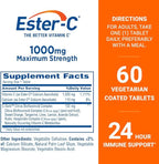 Ester-C Vitamin C, 1,000 mg, 60 Coated Tablets (Packaging May Vary)