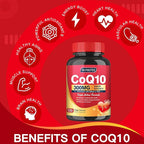 CoQ10 300mg with PQQ & Shilajit - Powerful Antioxidant for Heart & Brain Health and Energy Production - High Absorption with Bioperine Coenzyme Q10 Supplements - 120 Capsules
