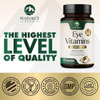 Eye Vitamins Supplements - 3x Strength Eye Health Vitamin with Lutein and Zeaxanthin - Vision Macular Health & Dry Eyes Support With Zinc, Vitamins C E & Minerals, Bottled in USA - 120 Capsules
