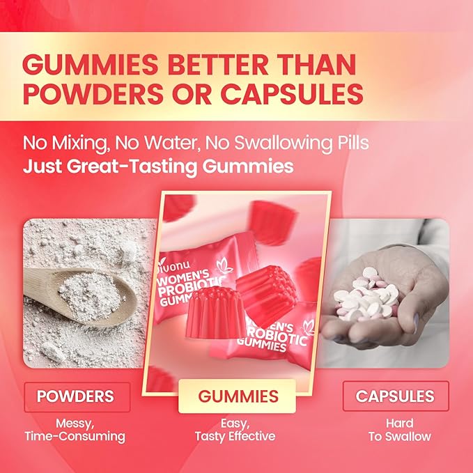 VivoNu Vaginal Probiotics for Women, Feminine Balance pH Gummies for Healthy Odor, Yeast Balance & Flora + Vitamin C for Immune Support -Cranberry