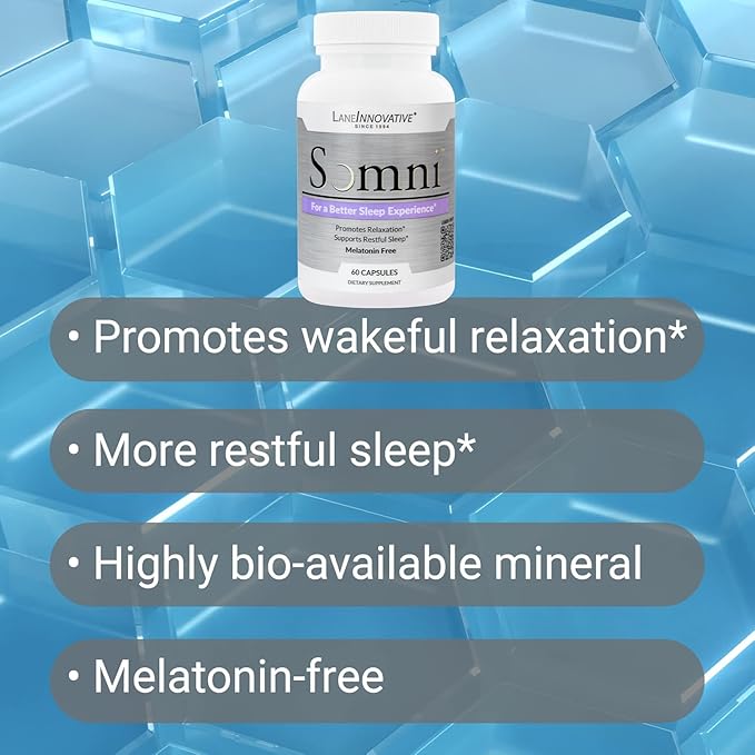 Lane Innovative - Somni, Sleep Aid Supplement, Promotes Relaxation & Balance, Helps Combat Occasional Stress, Rich in Essential Vitamins & Herbal Extracts, Supports More Restful Sleep (20 Servings)
